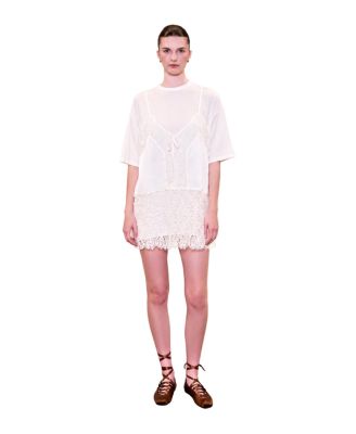 Women's Daydreamers Mini T-Shirt Dress With Lace And Satin Details