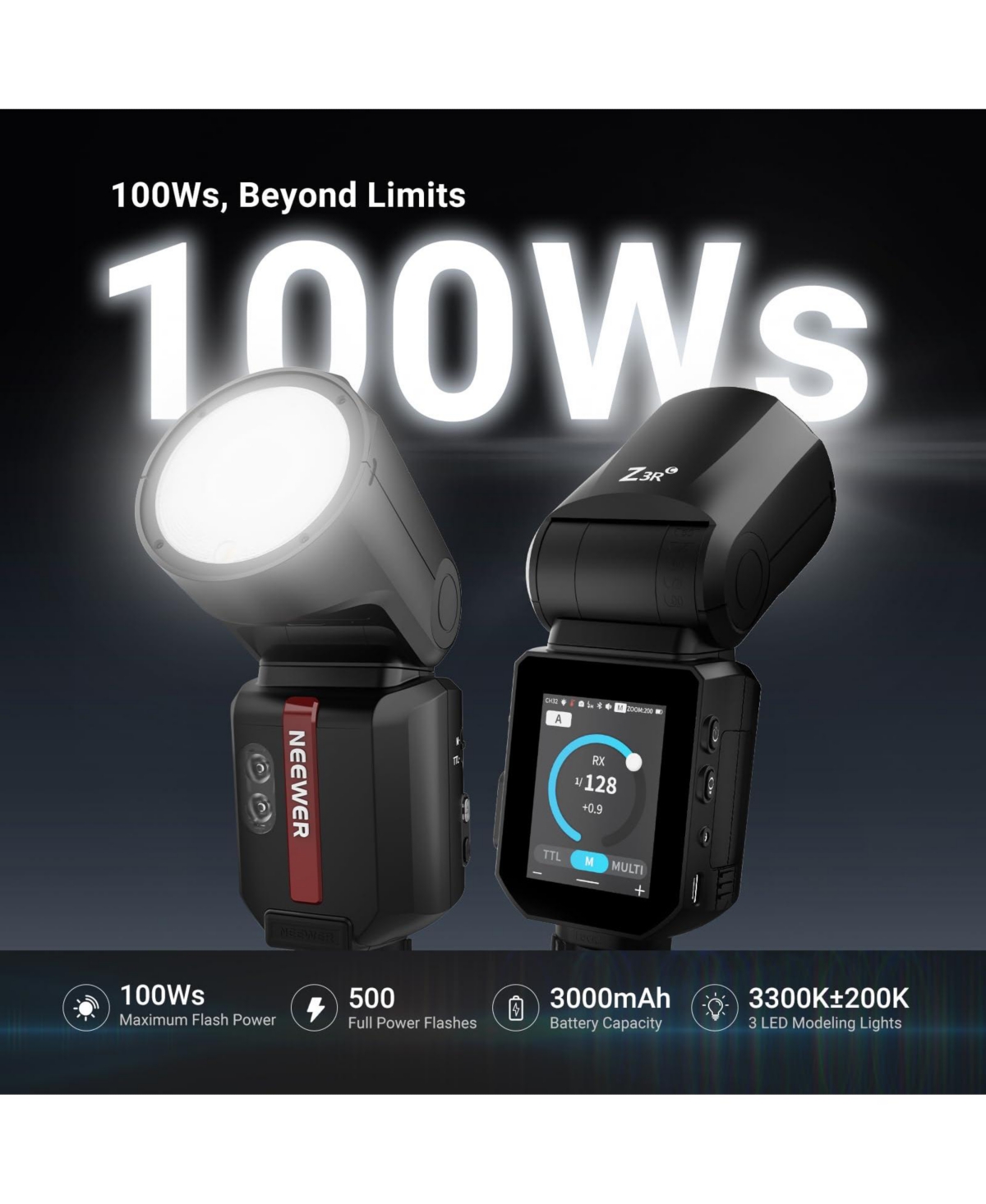 Neewer Z3R-c Camera Flash with 100Ws, 3000mAh, Ttl for Canon Cameras