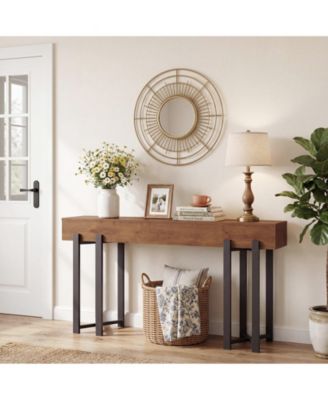 Modern Narrow Console Table for Sofa or Entryway, Metal Legs, Space-Saving Design for Hallways or Living Room, Easy Assembly
