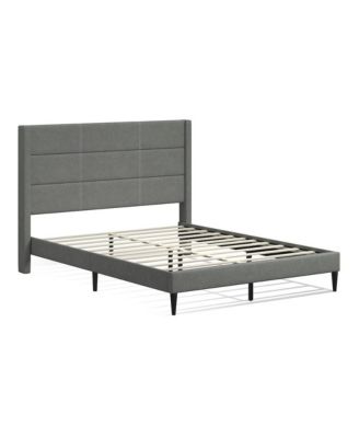 Upholstered Complete Bed Queen Stone