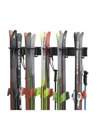 Ski Rack Wall Mounted Organizer 10 Pairs Holder