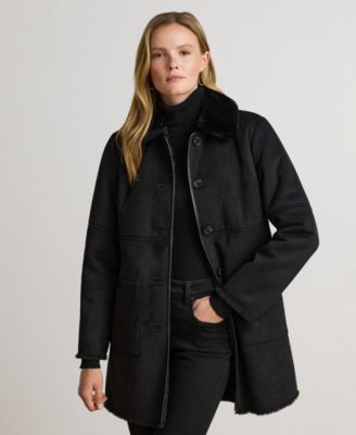 Women's Shearling Coat with Fur Collar