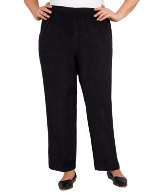 Plus Size Corduroy Elastic Waistband Pants