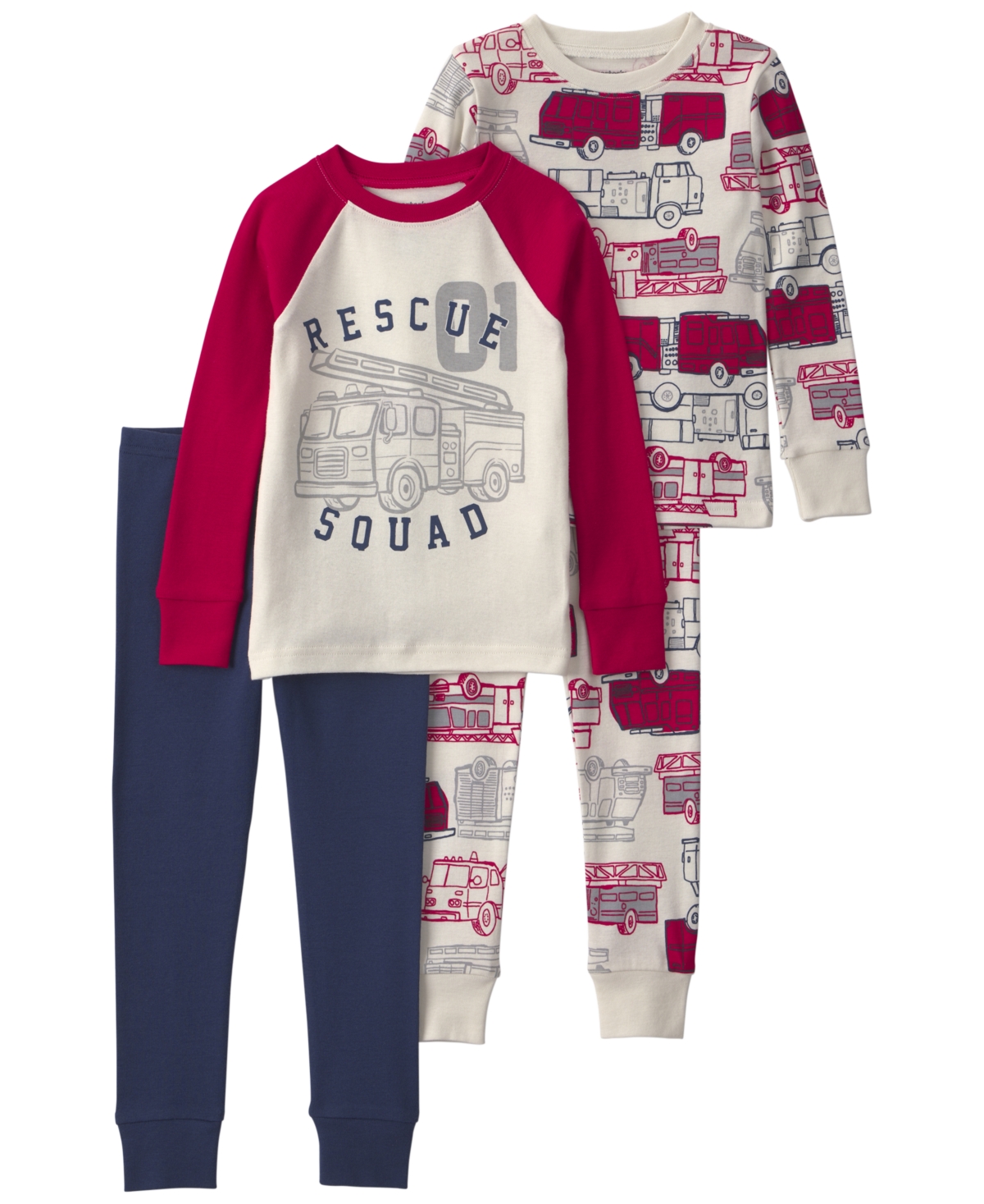 Carter's Baby Girls' Long-sleeve Top And Pants, 4-piece Set In Multi