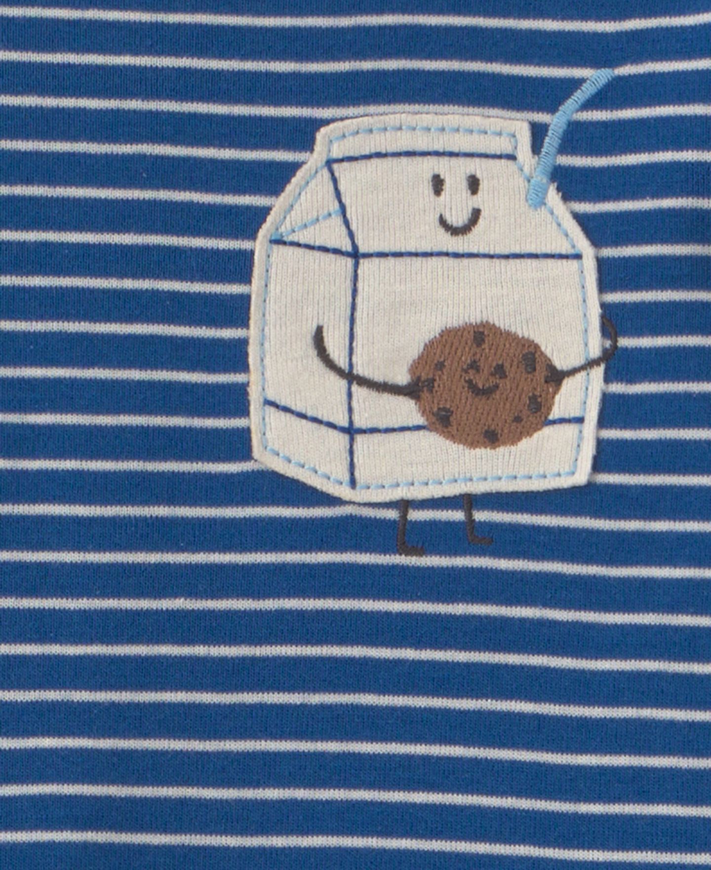 Детская хлопковая пижама Carter's Milk & Cookies, облегающая, набор из 4 предметов, цвет: Синий — фото 2