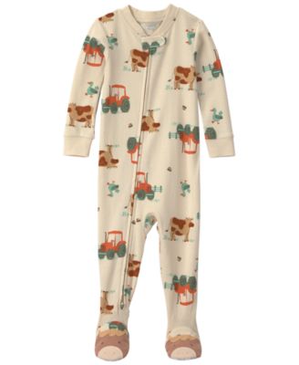 Baby Boys' Farm 2-Way Zip Cotton Footed Pajama