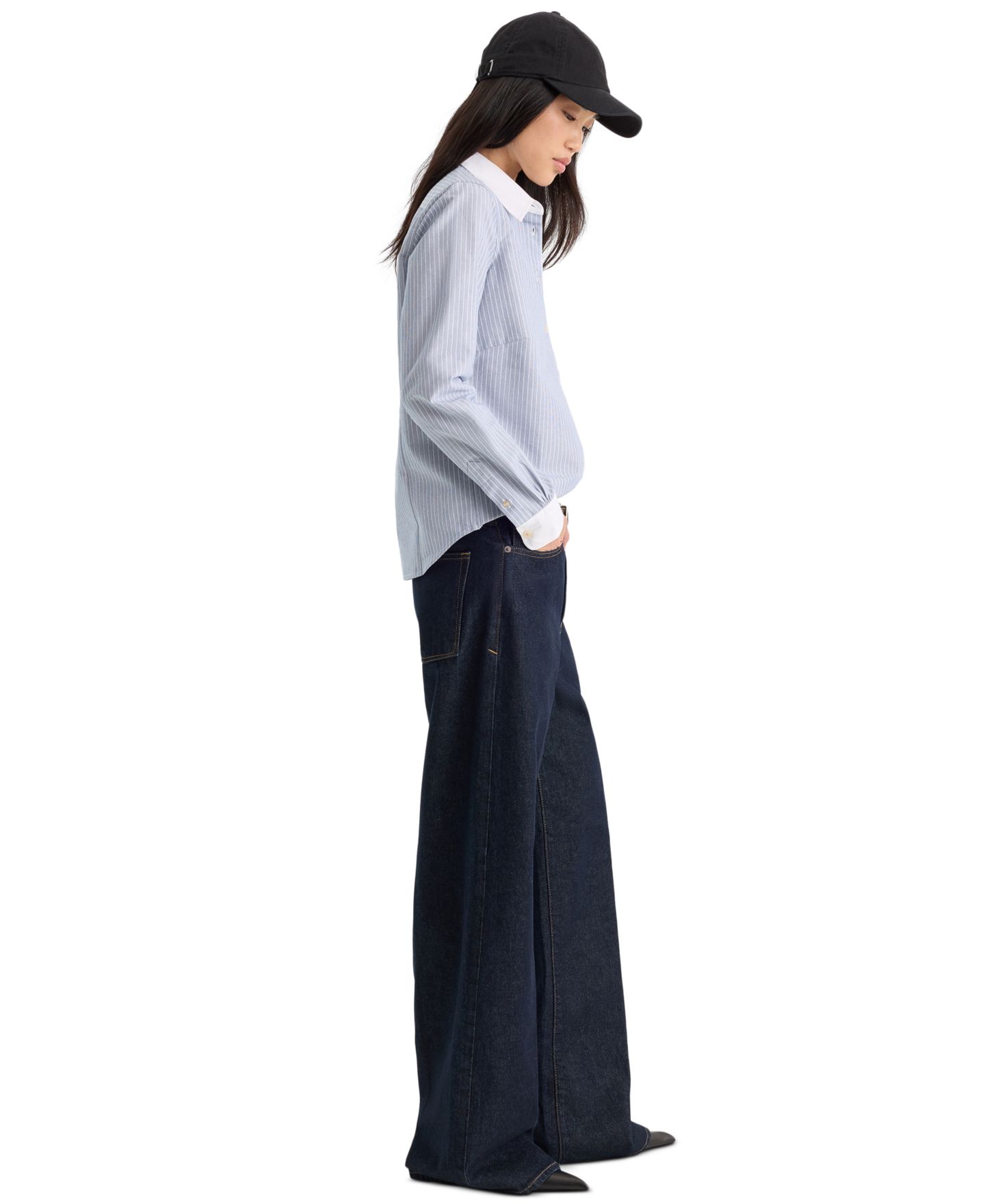 Женские джинсы Good American Vintage Low Slung Straight Baggy, цвет: Rinse — фото 3