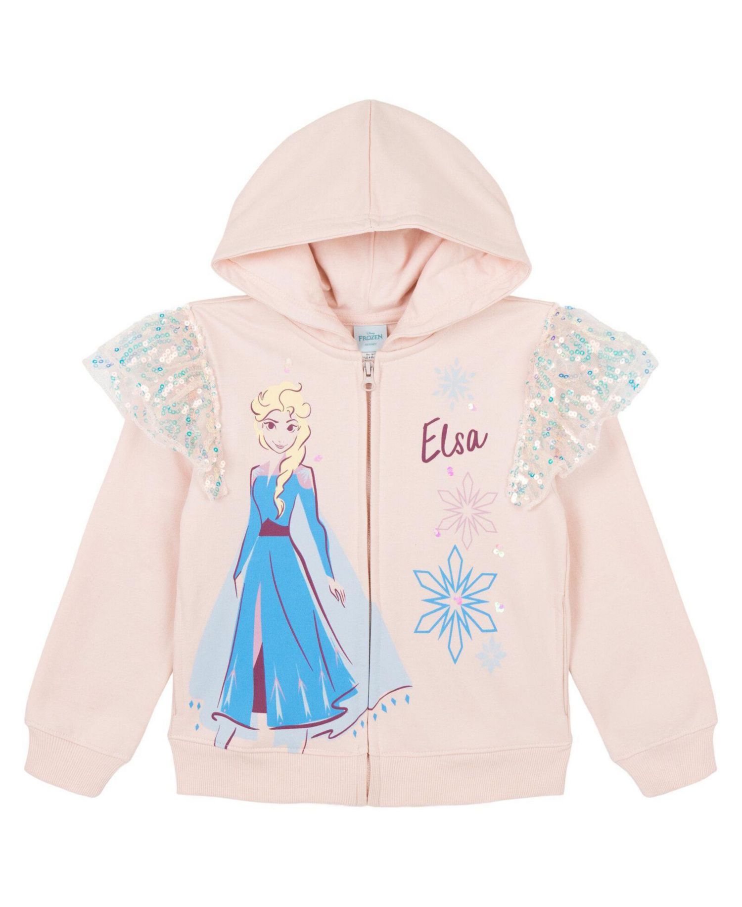 Bambi Queen Elsa Girls' Zip-Up Hooded Sweatshirt