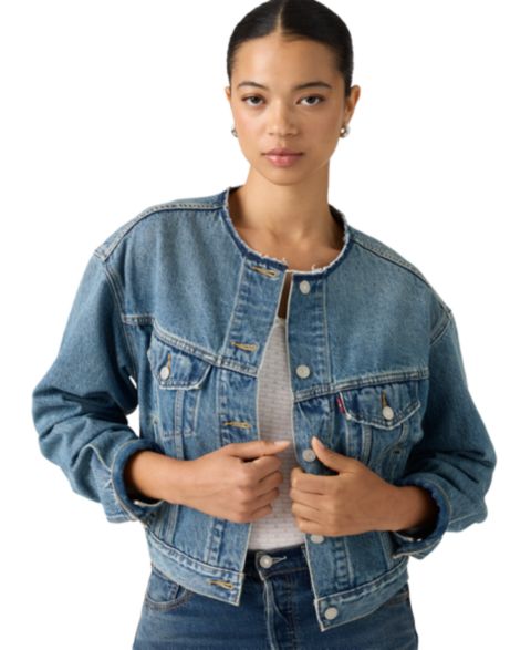 Женские куртки Levi's Women's Collarless Shrunken Trucker Jacket