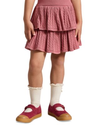 Girls' 2T-6X Mini-Cable Tiered Cotton Skirt