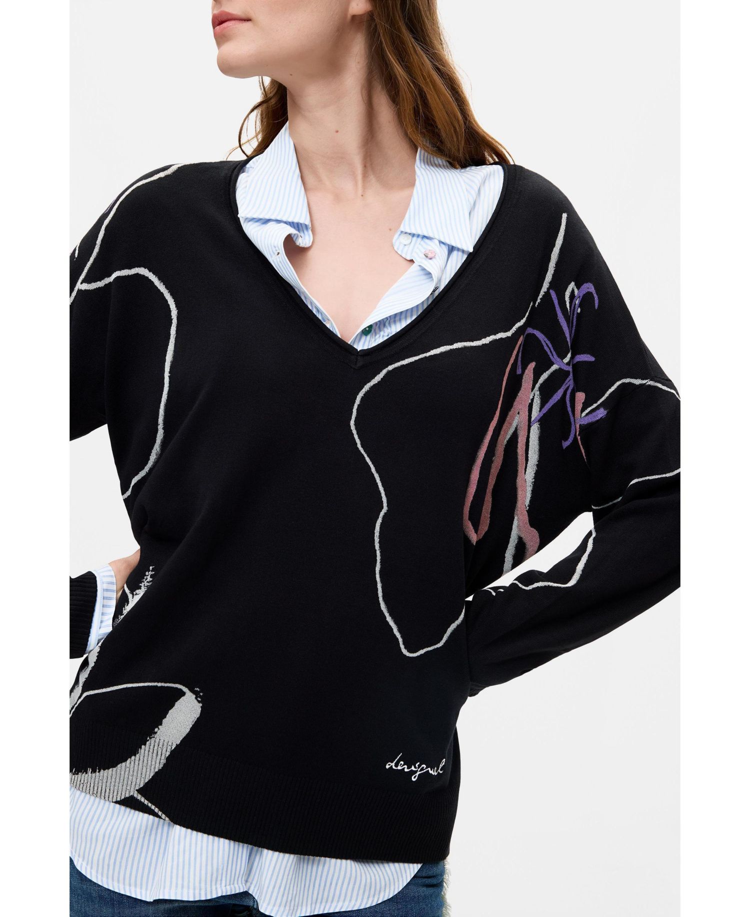 Women's Thin printed sweater