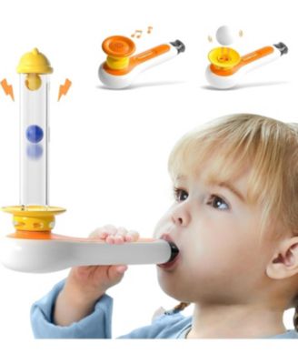 3 in 1 Sensory Toys For Toddler with Whistle Ball Blowing Floating Blow Pipe Balls Fine Motor Skills Learning Toy For Kids