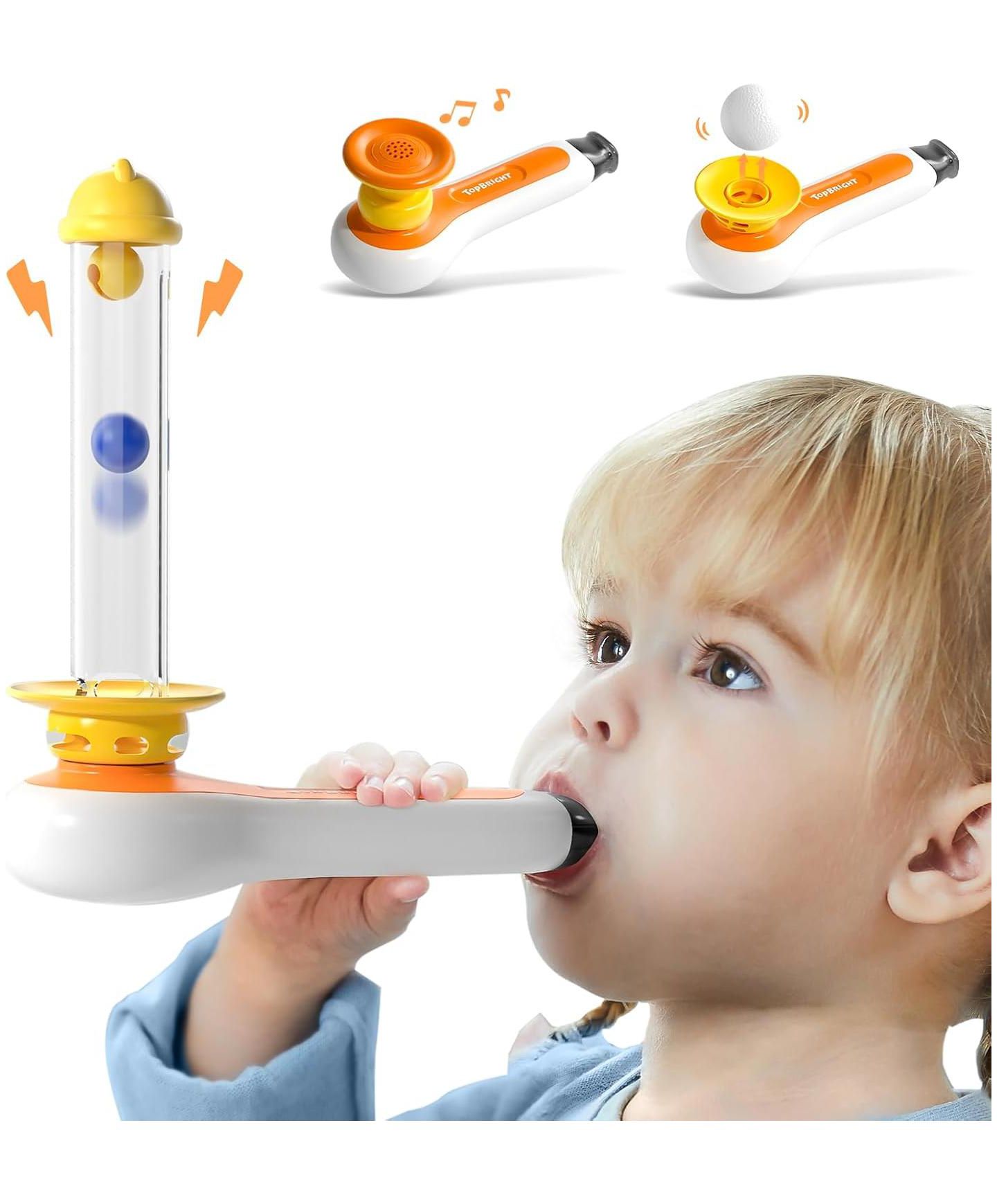 Детские игрушки TOP BRIGHT 3 in 1 Sensory Toys For Toddler with Whistle Ball Blowing Floating Blow Pipe Balls Fine Motor Skills Learning Toy For Kids, цвет: Белый — фото 1