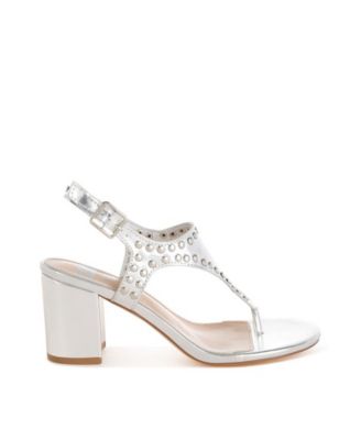 Rag and Co Womens Chan Metallic Studded Statement Heels