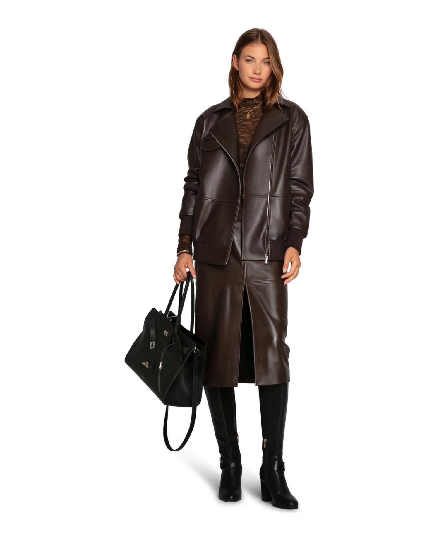 Women's Understated Leather Pencil Skirt