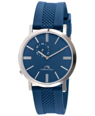 Men's Bennett Round Blue Silicone Strap Watch 40 mm