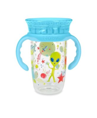 No-Spill Edge 360 2 Stage Drinking Cup with Removable Handles, Alien
