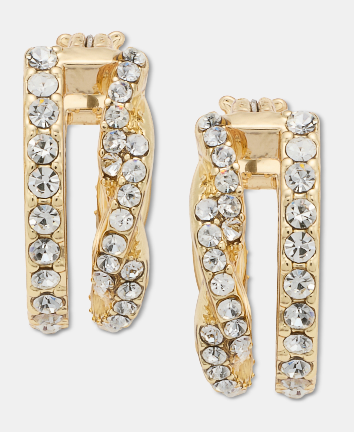 Givenchy Extra-small Pave Split-hoop Earrings, 0.36" In Gold