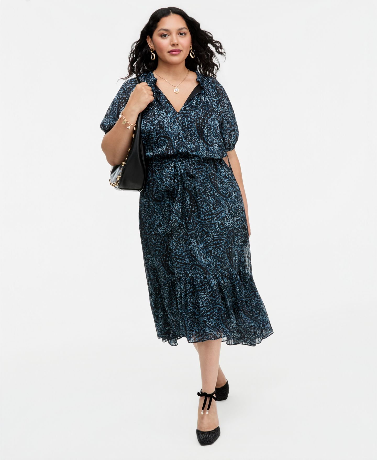 Женское платье I.N.C. International Concepts I.N.C. Plus Size Paisley Metallic High-Low, цвет: Gail Paisley — фото 2