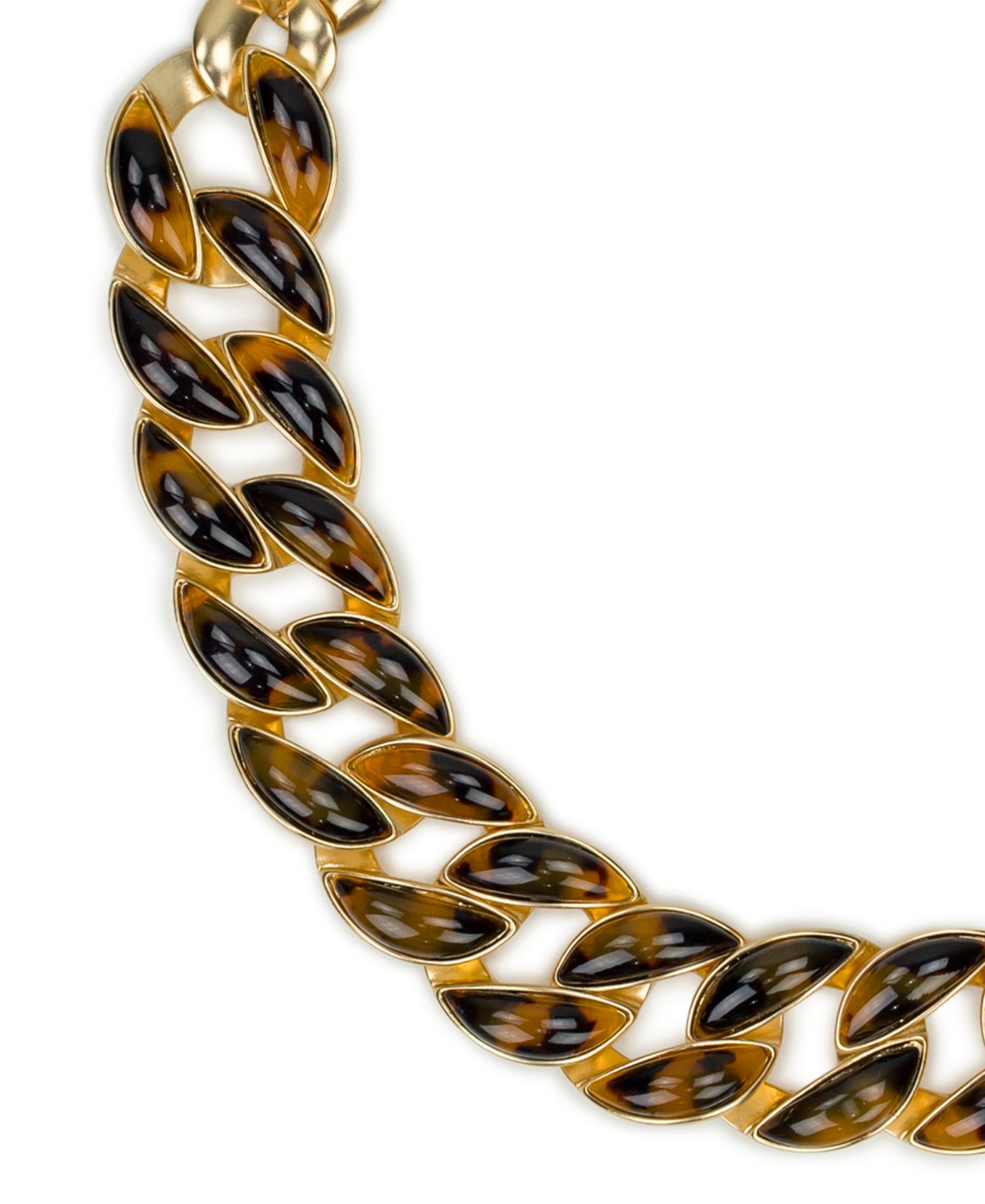 Pave Tortoise Resin Collection Graduated Link Necklace