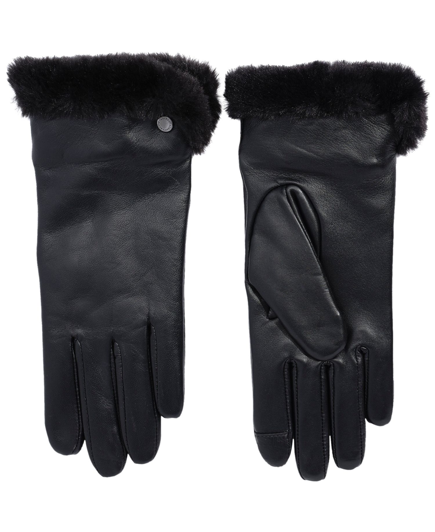 Faux Fur Lined Leather Touch Glove