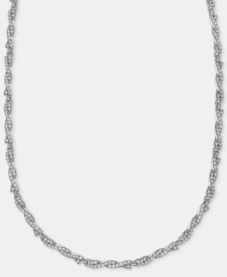 Pav&eacute; Twist Collar Necklace, 16" + 3" extender