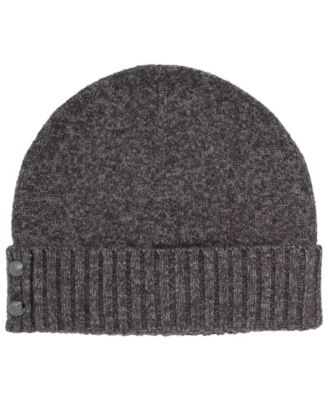 Metallic Two Button Knit Beanie