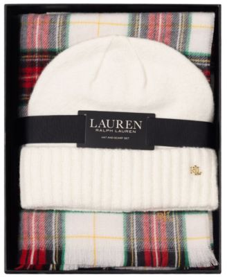 Woven Scarf and Knit Beanie Set