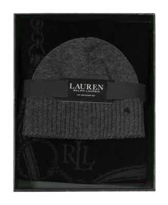 Equestrian Woven Scarf and Knit Beanie Set