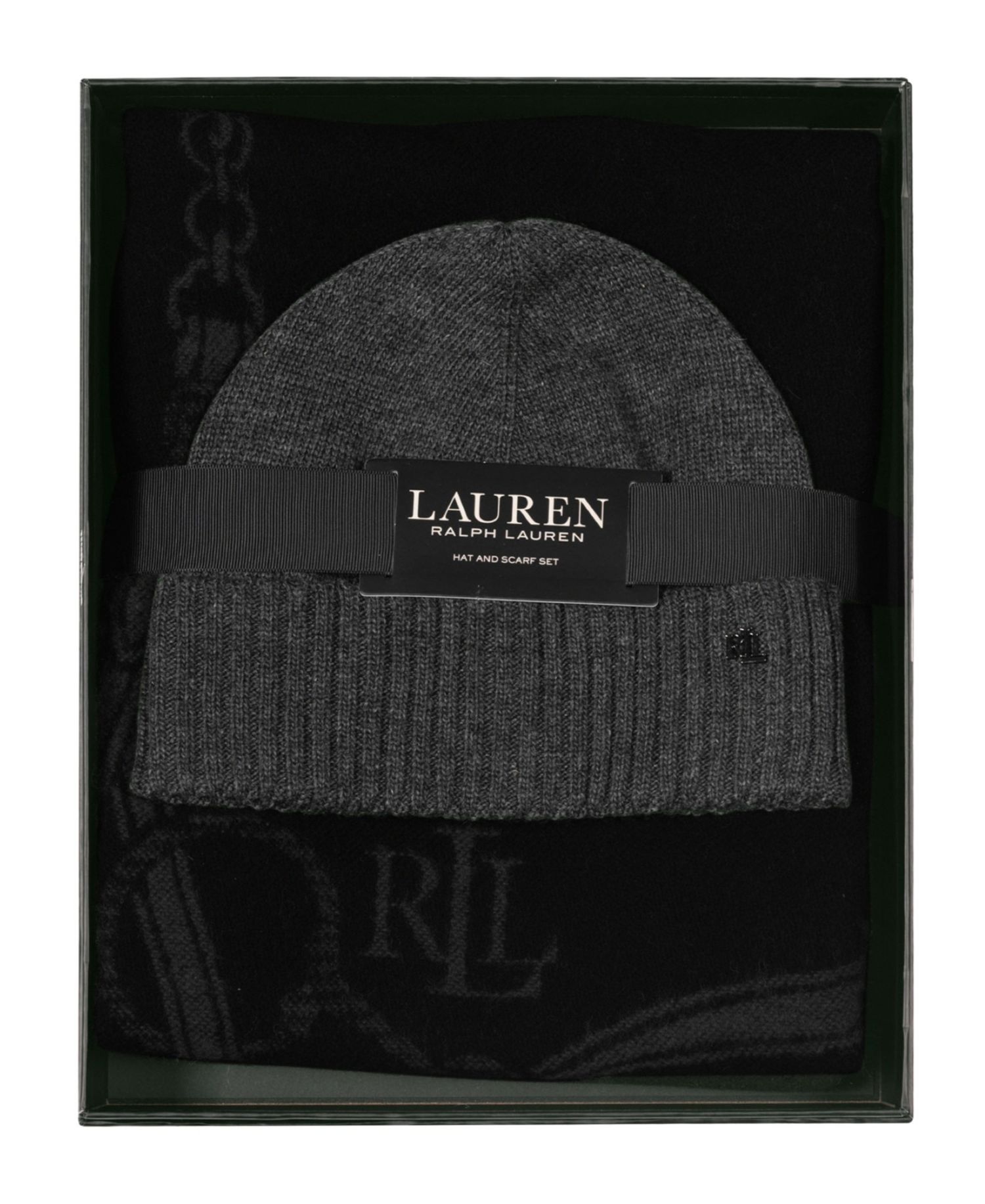 Equestrian Woven Scarf and Knit Beanie Set