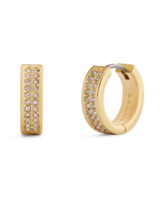 Faux-Stone Pav&eacute; Huggie Earrings