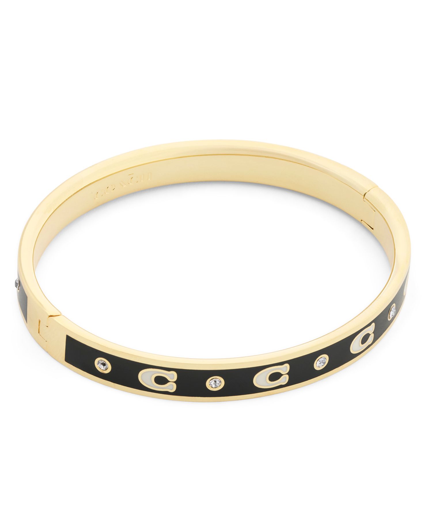 Faux Stone Signature Repeated C Stone Bangle Bracelet