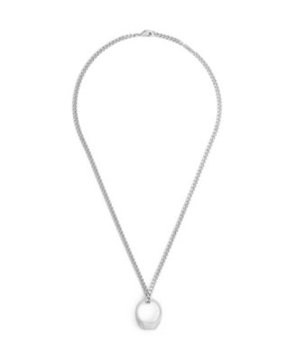 Antique Silver Runway Signature Signet Ring Pendant Necklace