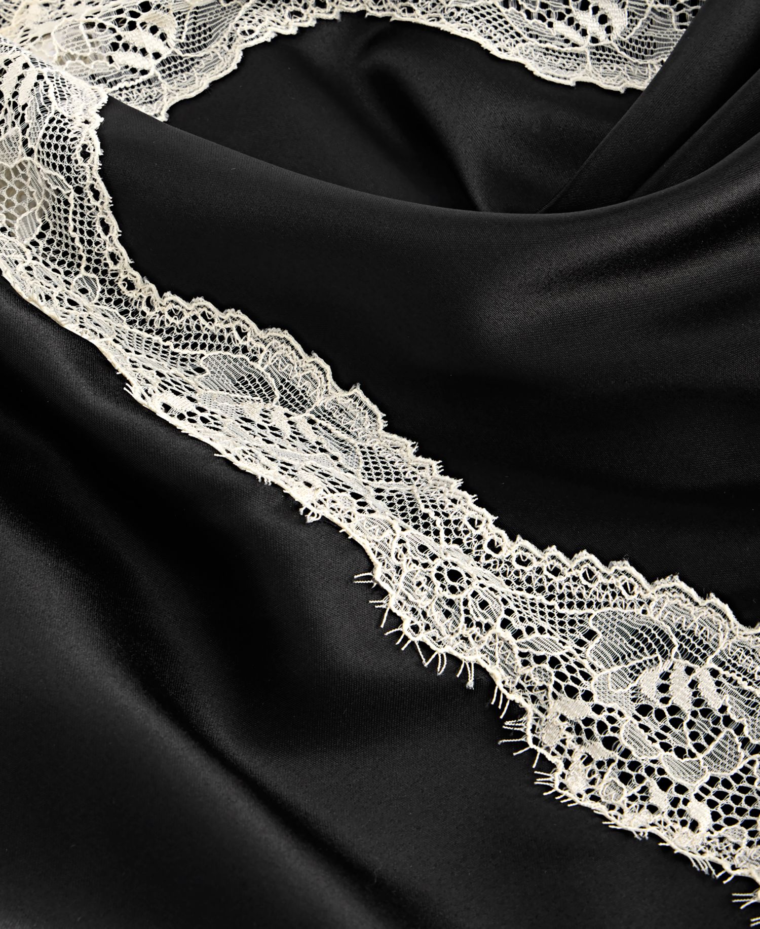 Women's Sleeveless Lace-Trim Satin Nightgown