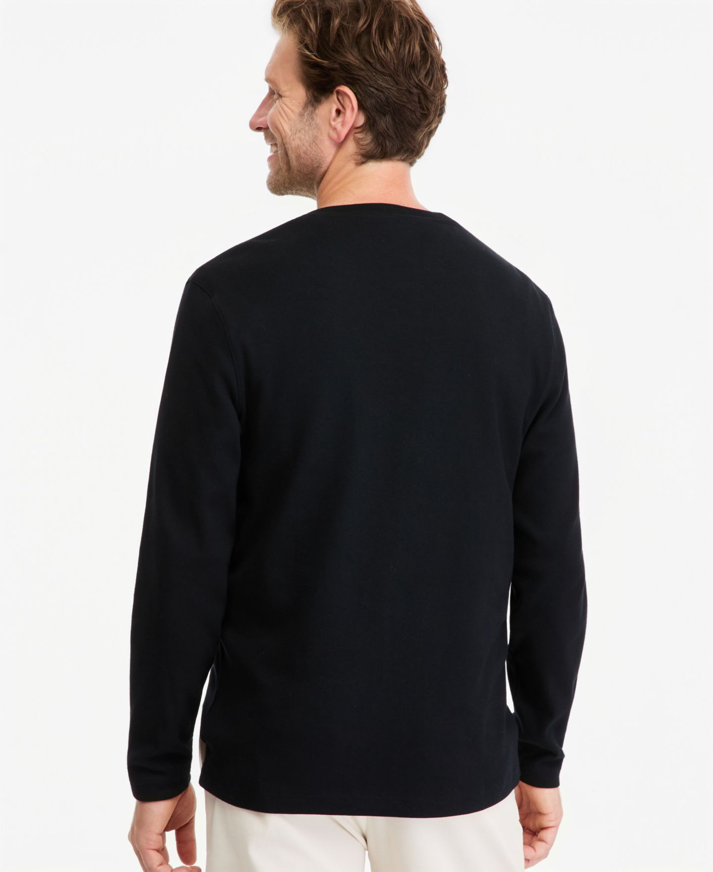 Мужская рубашка Club Room Regular-Fit Ribbed Henley, цвет: Глубокий чёрный — фото 2