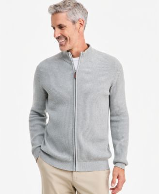 Men's Refined Cardigan Stitch Zipper Sweater