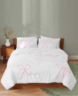 Textured Bow 3-Piece Comforter Set, King