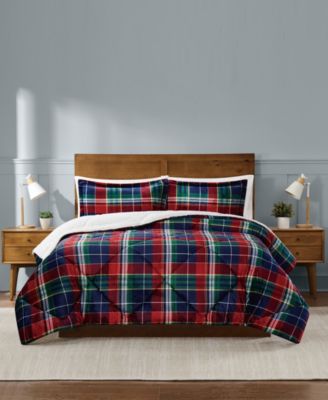 Cuddle Warmth Ivan Plaid 3-Piece Comforter Set, Full/Queen