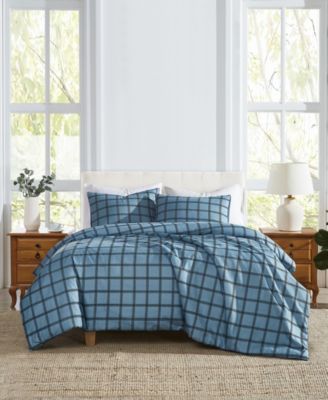 Luka Grid Plaid 3-Piece Duvet Cover Set, Full/Queen