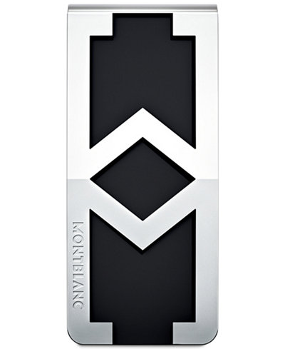Montblanc Signature Men's Stainless Steel and Black Logo Money Clip 114767