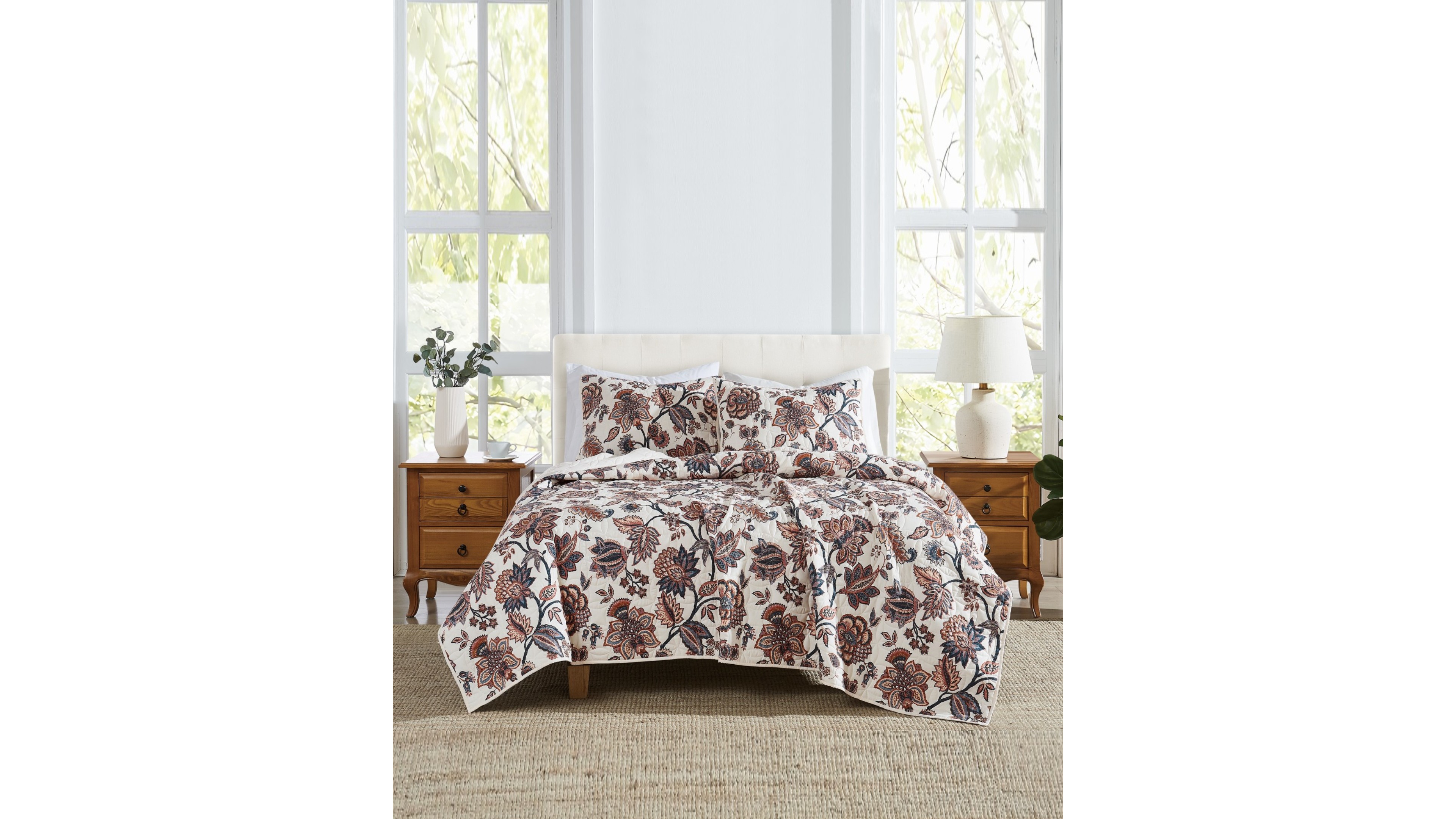 Cannon Chloe Jacobean 3-Piece Quilt Set, Full/Queen