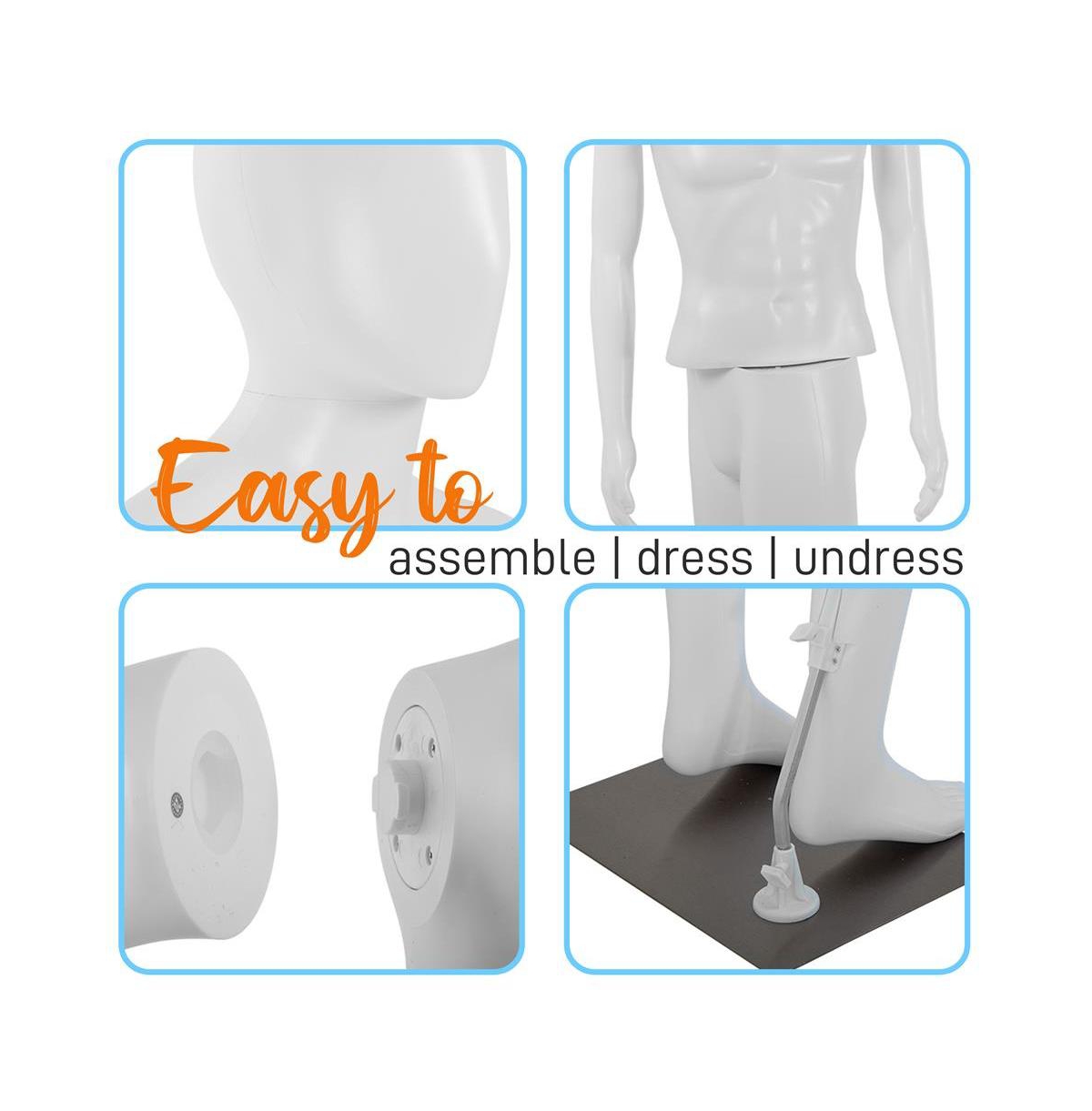 SereneLife Male Mannequin Torso Dress Form, Full Body Adjustable Stand