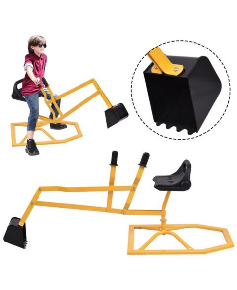 Детская игрушка Gymax Metal 360 Degree Rotatable Ride-On Sand Digger, 88 lb. Weight Capacity, Ages 4–12, цвет: Жёлтый