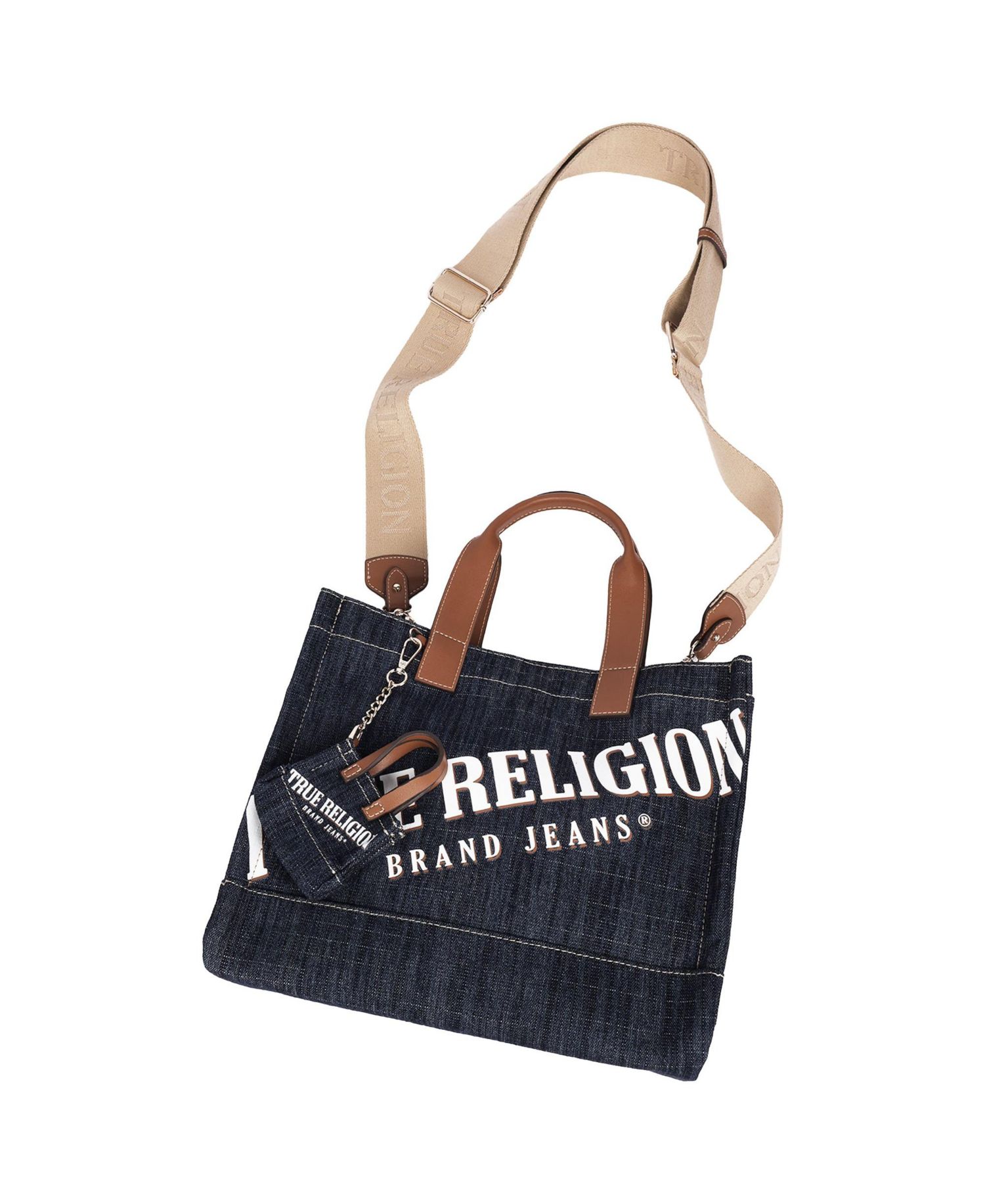 Women's Logo Denim Tote with Tote Dangle Charm