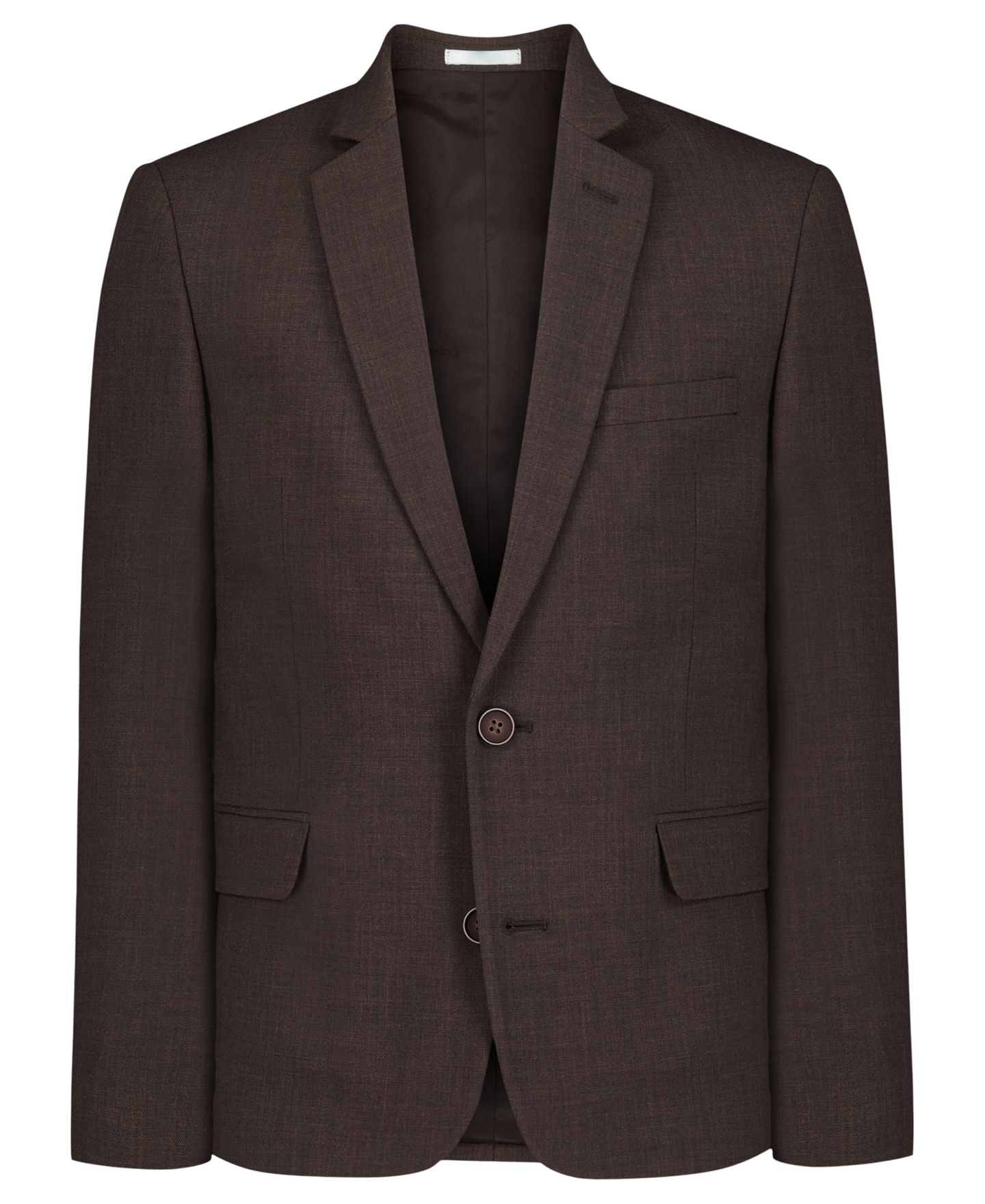 Куртка Calvin Klein Stretch Refined Sharkskin Long-Sleeve Jacket для мальчиков, цвет: Тёмный коричневый — фото 1