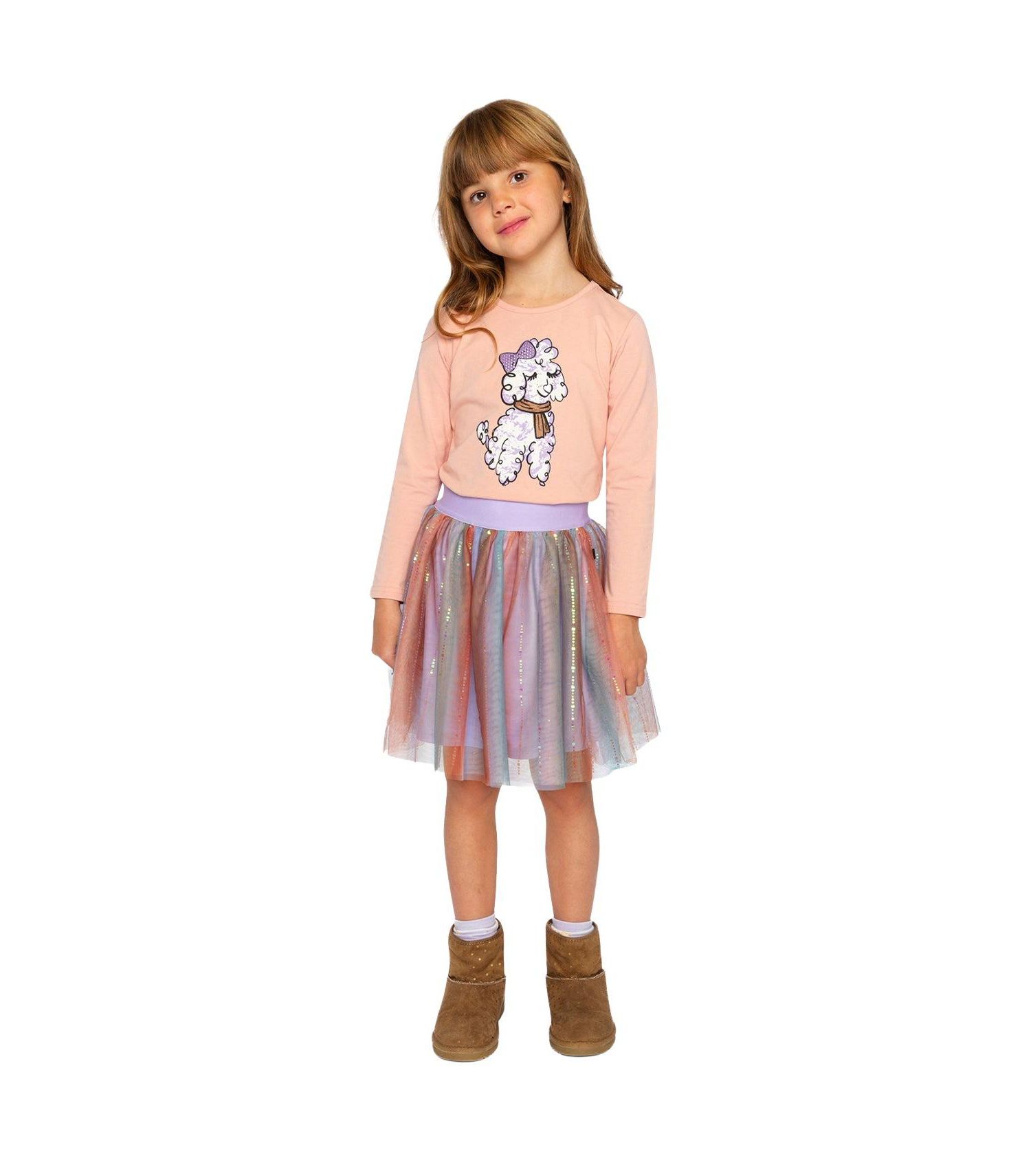 Little and Big Girl ( size 6 to 12 )Skirt Multicolor Gradient