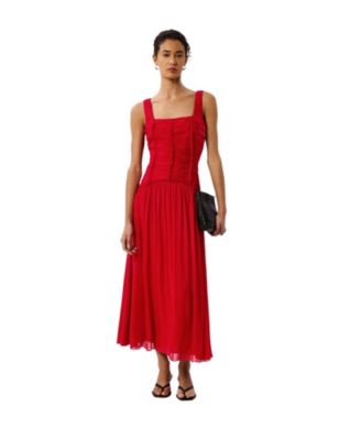 Women's Square Neck Wide Strap Maxi Dress