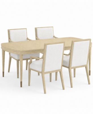 Eave II 5-Piece Oval Dining Set (Table & 4 Upholstered Arm Chairs)