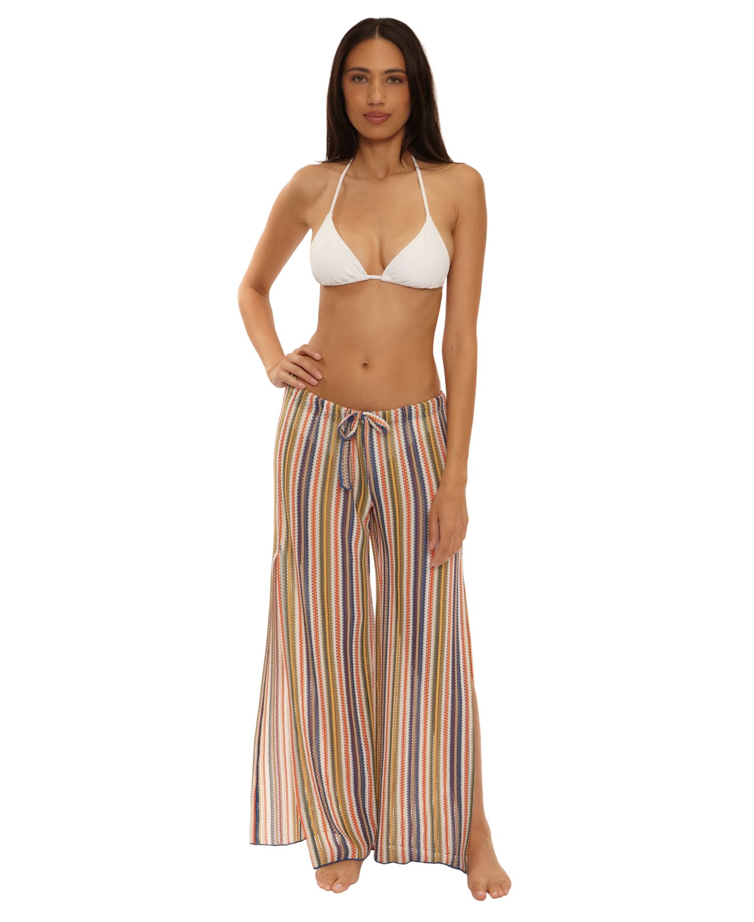 Women's Seaside Stretch Crochet Split Leg Swim Cover-Up Pants
