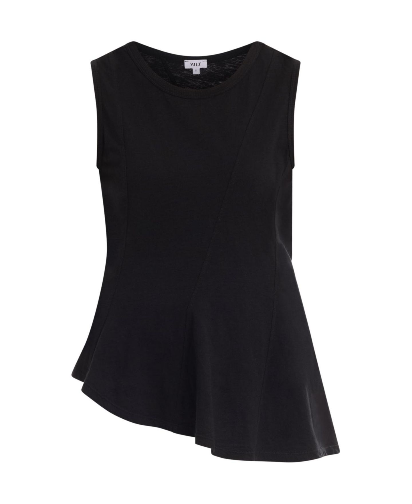 Женская футболка WILT Asymmetric Seam Shell, цвет: Чёрный — фото 7